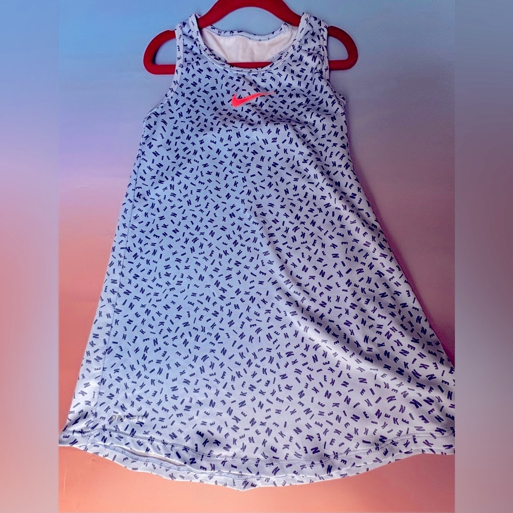 Little Girls Nike Blue and Black Patterned Dress
